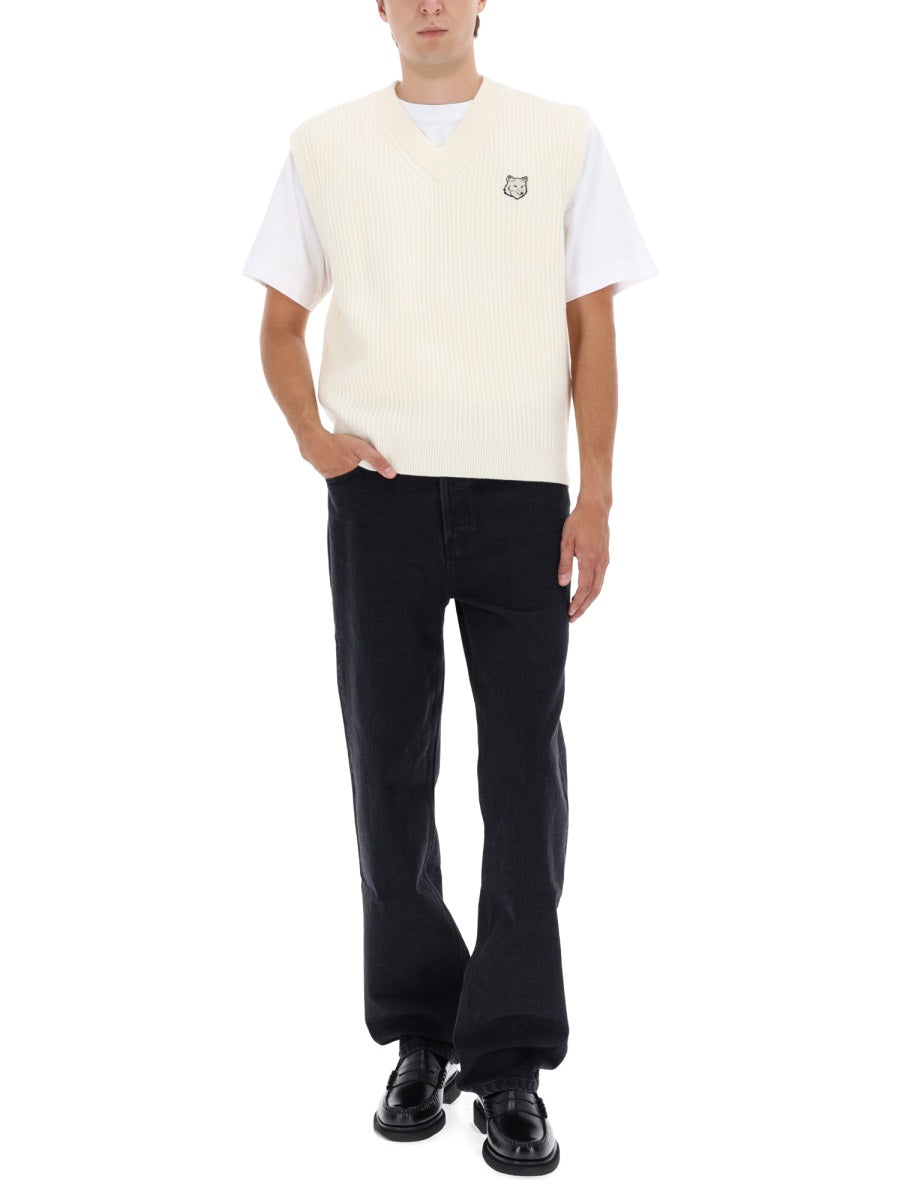 Maison Kitsuné Gilet - Bianco | Wanan Luxury