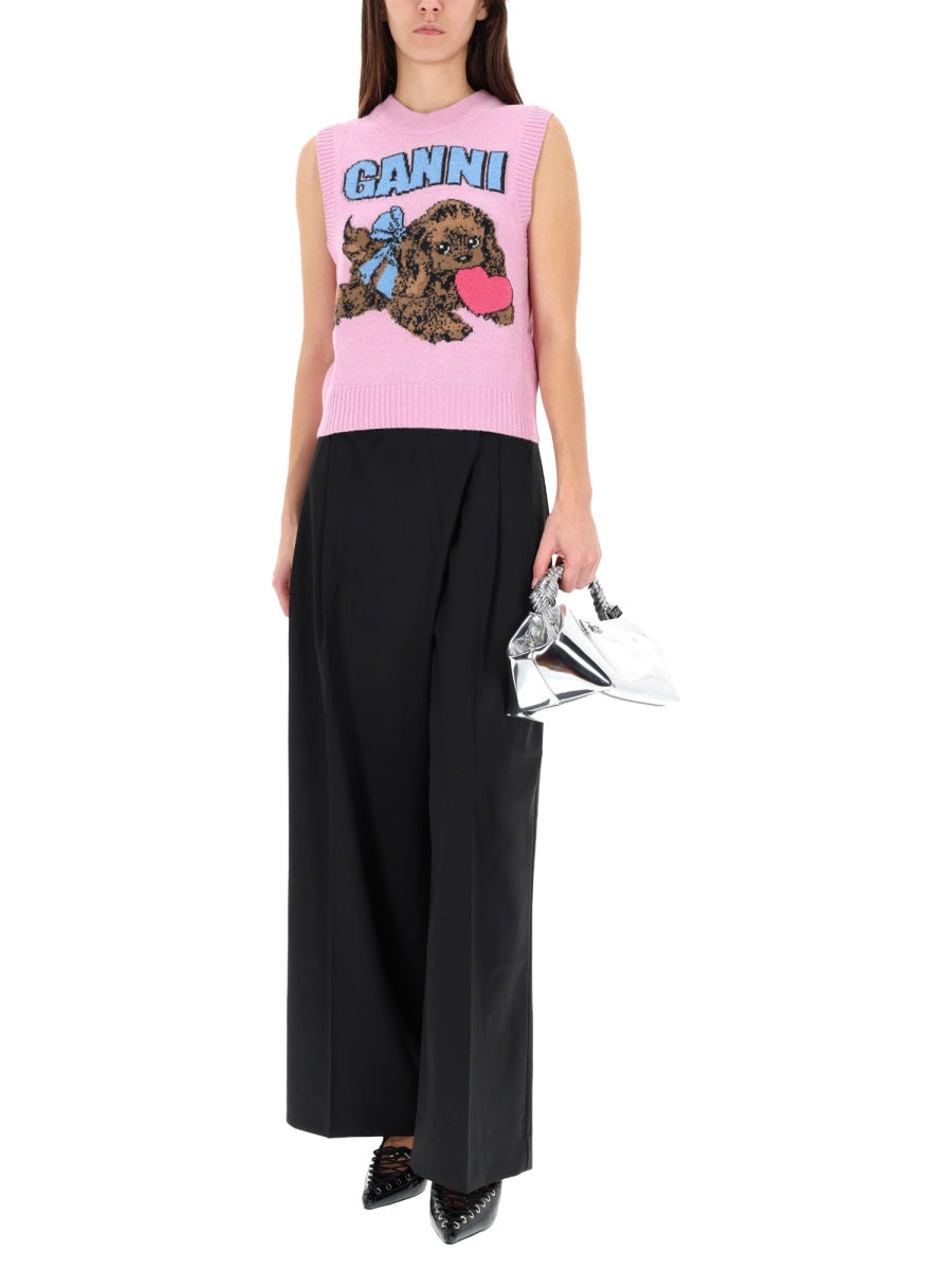 Ganni Pantaloni - Nero | Wanan Luxury