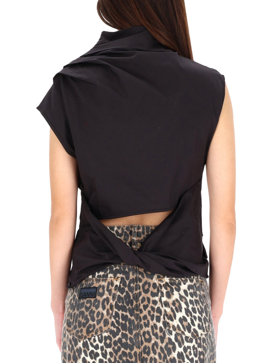 Ganni Top - Nero | Wanan Luxury
