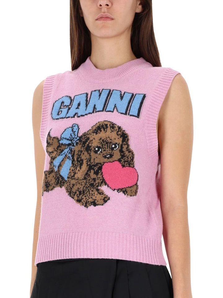 Ganni Gilet - Rosa | Wanan Luxury