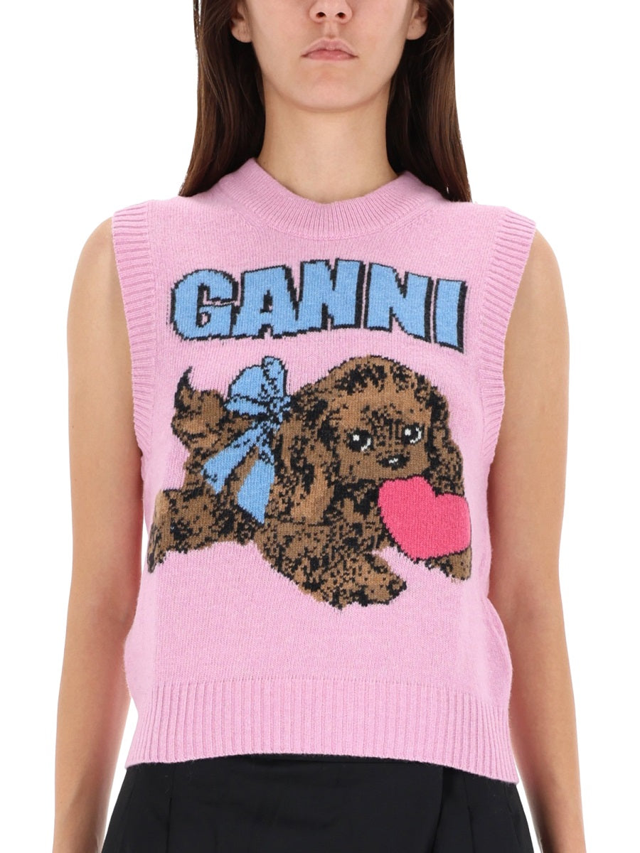 Ganni Gilet - Rosa | Wanan Luxury