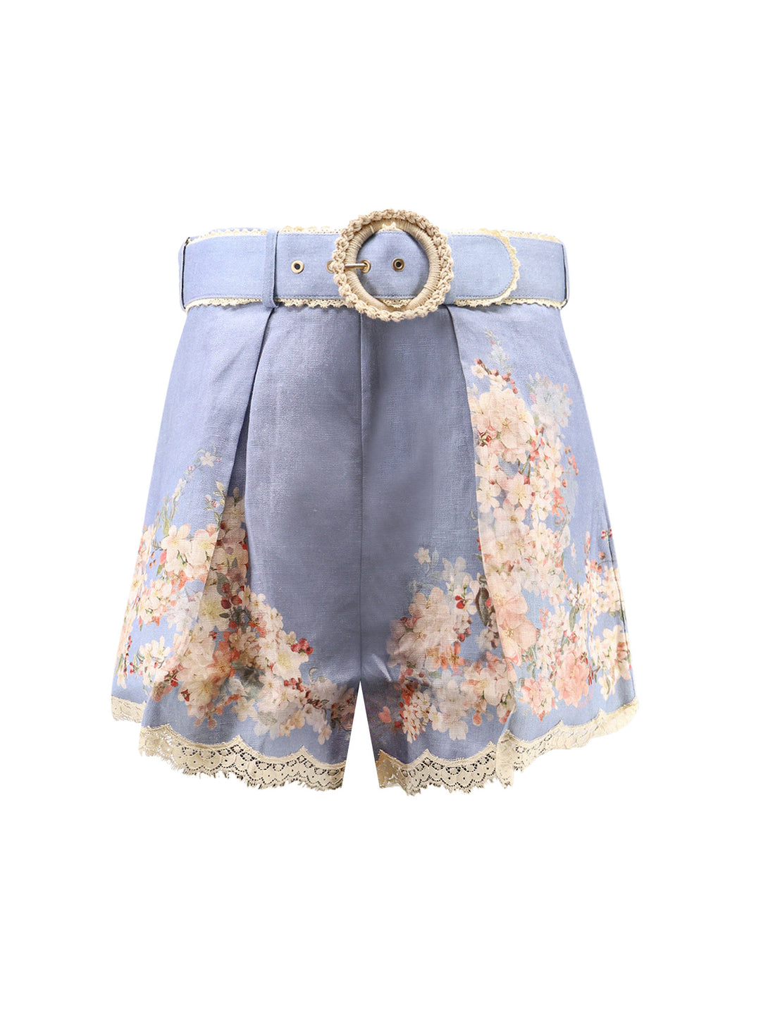 Zimmermann Shorts - Teal Blue Botanical Floral | 08f5cc5188b8214225b1ec82da8813102f2e5fd0