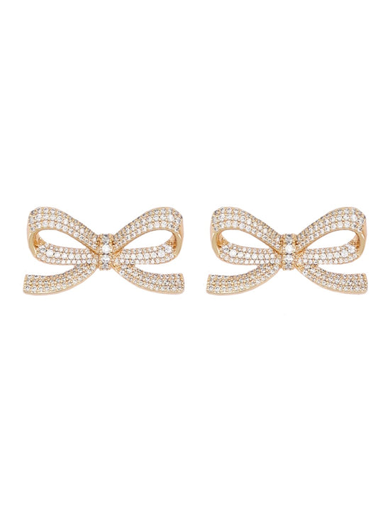 Bow Earrings With Crystals