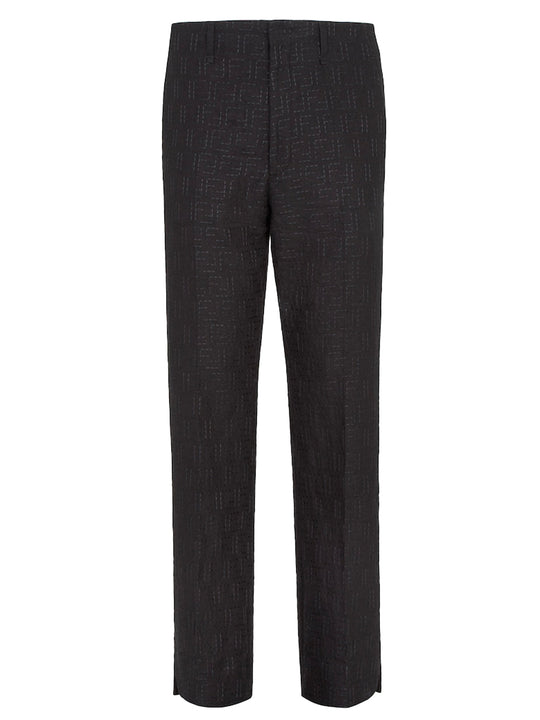 Pantaloni In Jacquard Ff Di Lino