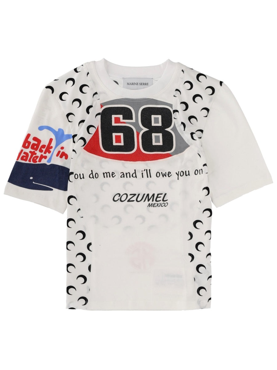 Marine Serre T shirt - Bianco | Wanan Luxury