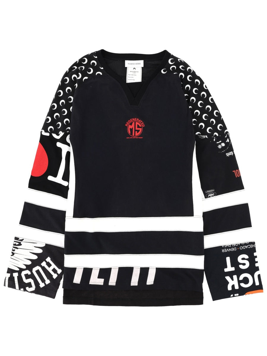 Marine Serre T shirt - Nero | Wanan Luxury