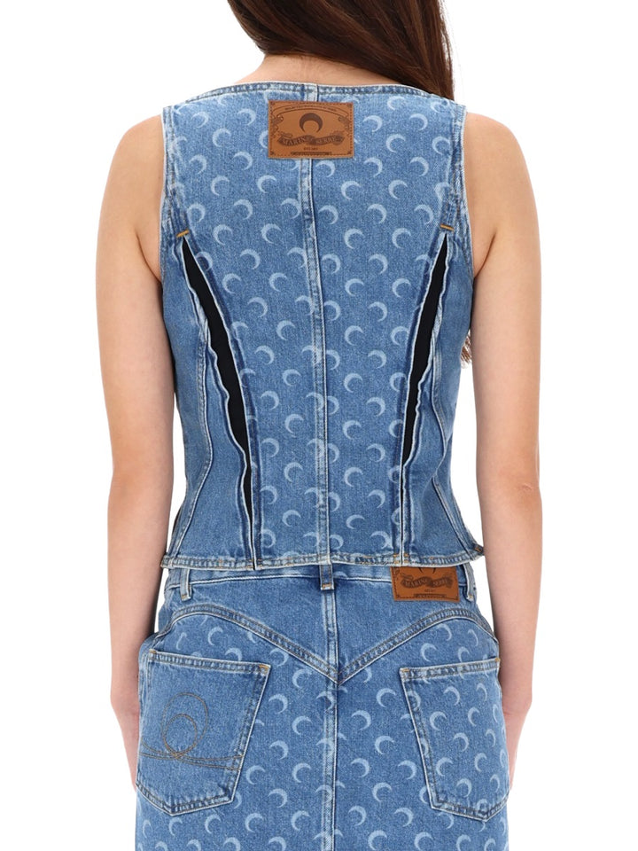 Marine Serre Top - Blu | Wanan Luxury