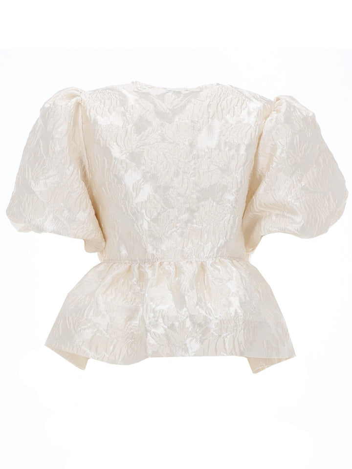 Ganni Top - Ivory | d840b46ef6bf935537a83ba8033dbd4c3e33b09d