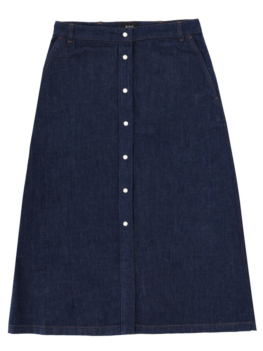 A.P.C. Gonne - Denim | f61327bc742166a627fc884a7ae283ae53a13242
