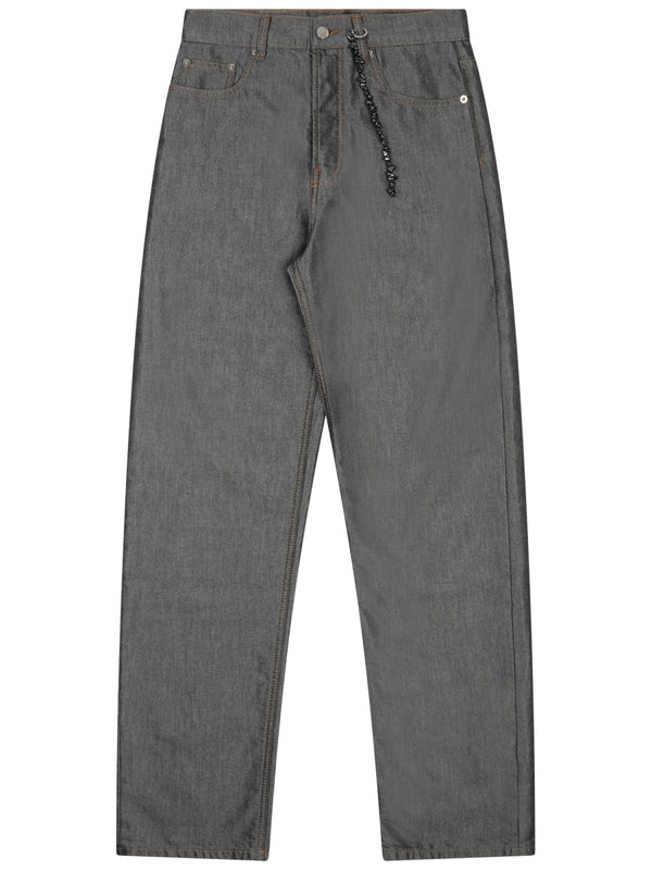 Chain Adorned Relaxed Fit Lurex Gale Jeans