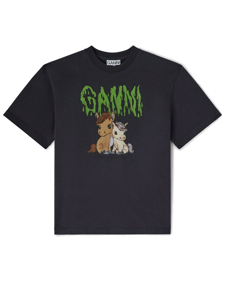 Ganni T shirt - Charcoal | 764b32f8591cda4edb0da134df3230ef18c89a0b