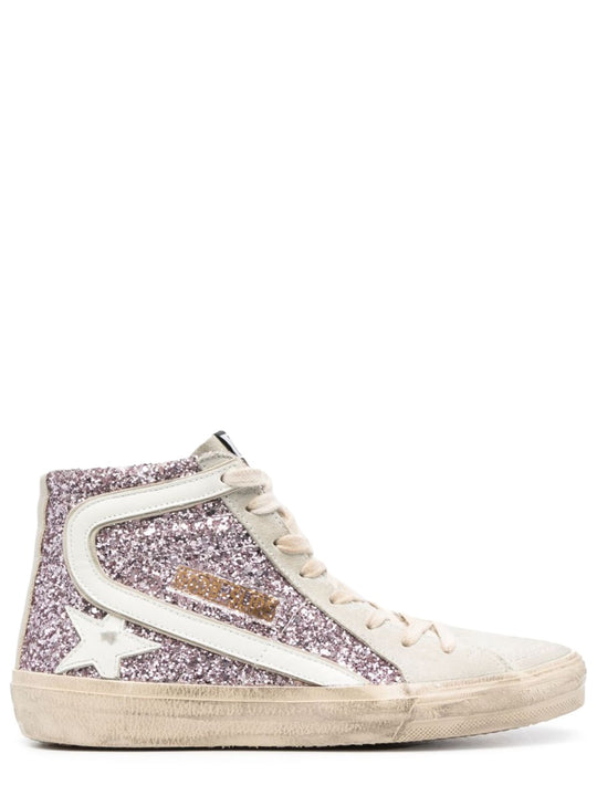 Sneaker With Glitter And Zipper