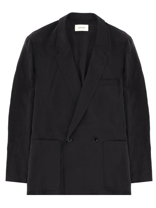 Silk Double-Breasted Blazer