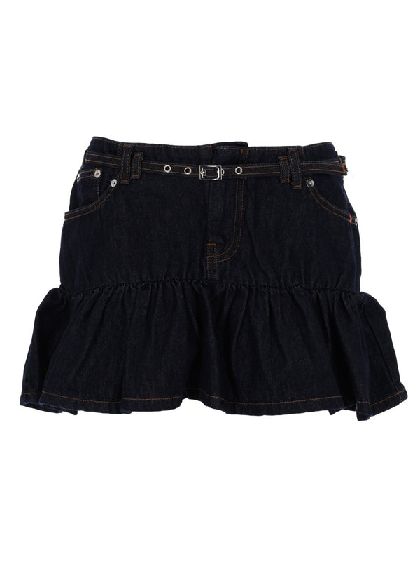 Denim Miniskirt With Belt