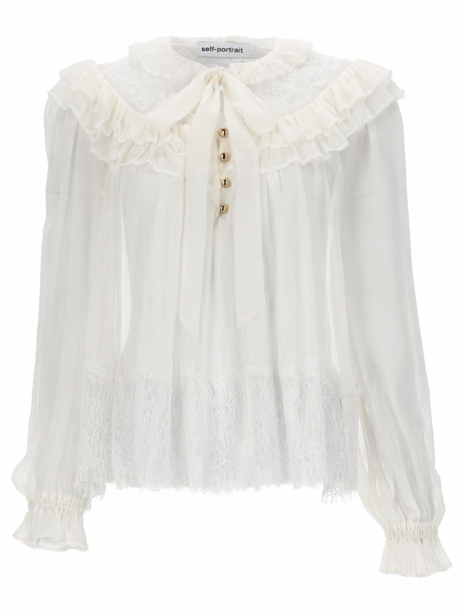 Self-Portrait Top - White | 66478d44cb812f005d2219b0bdbd068ce397d438