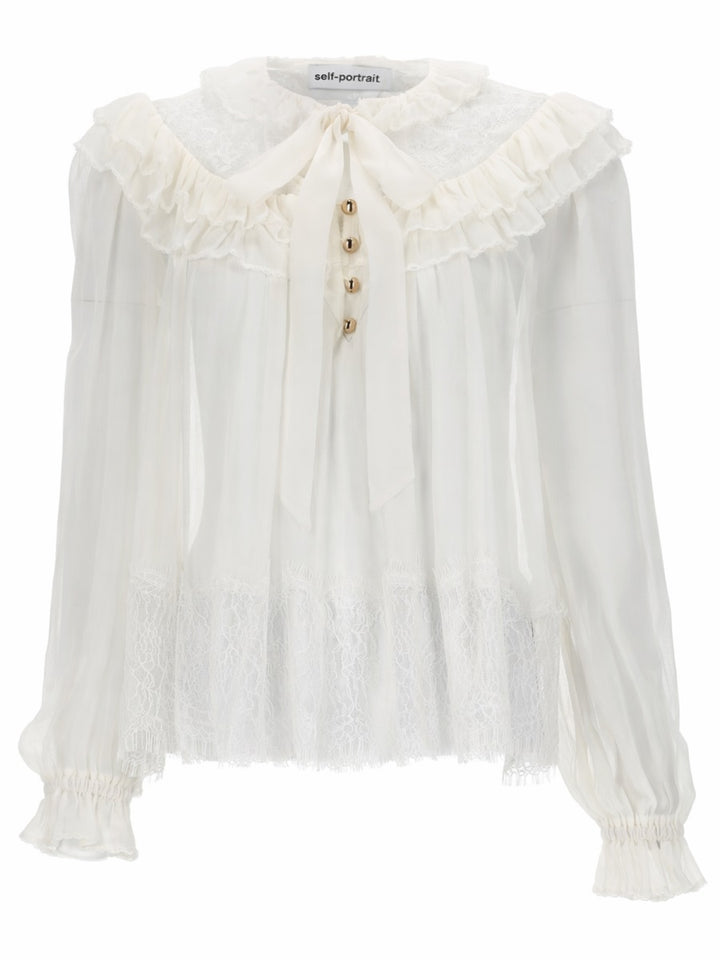 Self-Portrait Top - White | 66478d44cb812f005d2219b0bdbd068ce397d438
