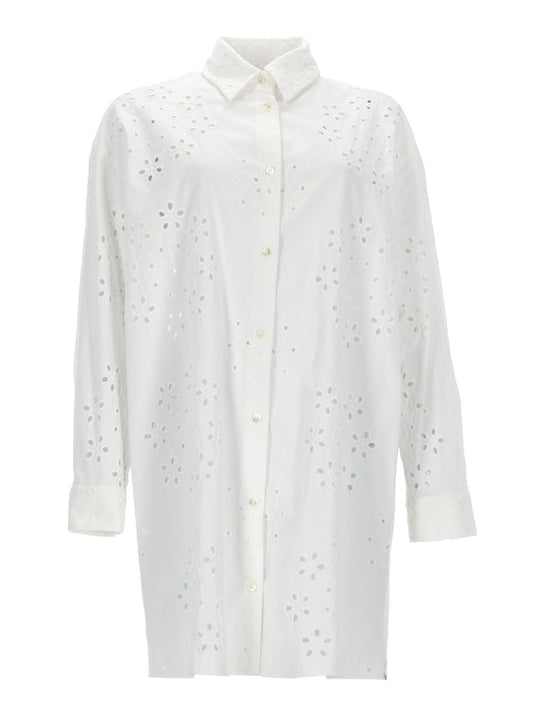 Long Shirt With Perforated Pattern