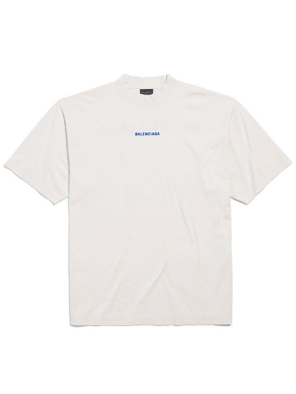 Balenciaga Back T-Shirt Medium Fit In Dirty White/Blue