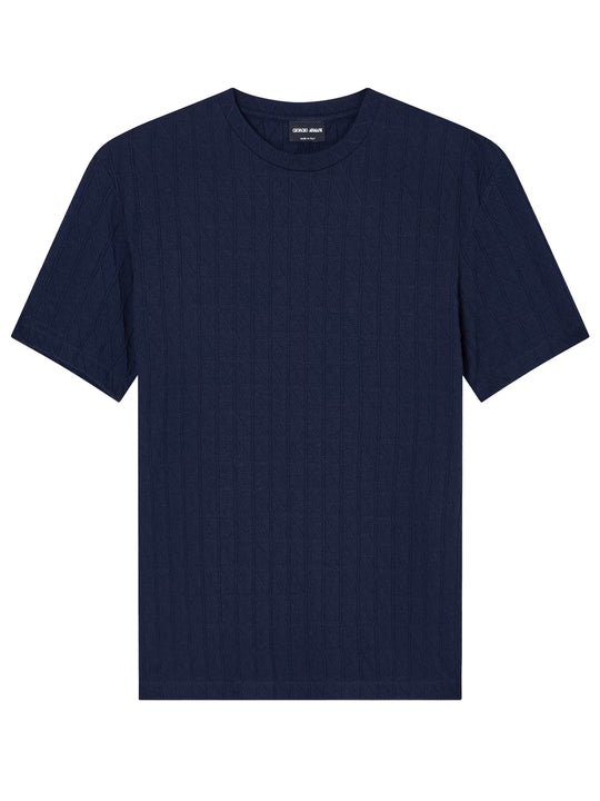 T-Shirt Girocollo In Misto Viscosa E Cashmere Stretch Asv