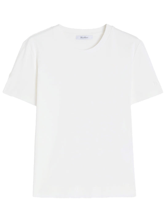 T-Shirt In Cotone Con Logo Ricamato Tono Su Tono