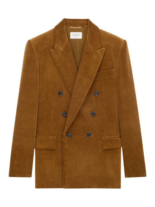 Giacca Doppiopetto In Velluto A Coste