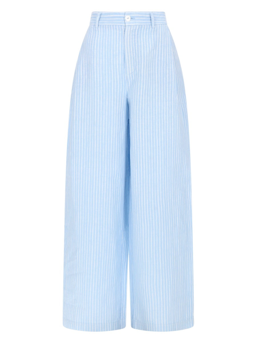 120% Lino Pantaloni - Azure | 65569dfc676b1d2f6b375a26d4206f508e455edf