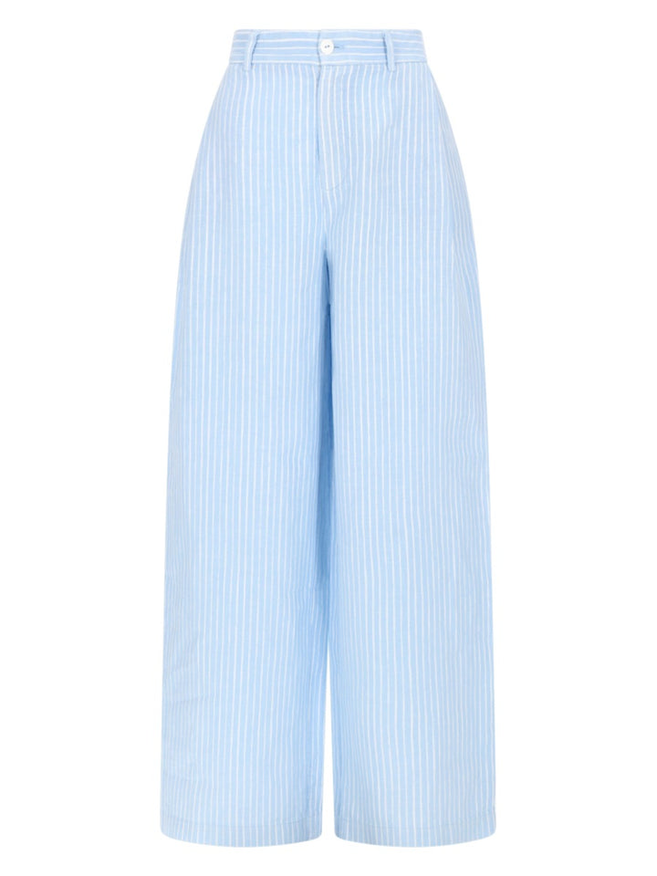 120% Lino Pantaloni - Azure | 65569dfc676b1d2f6b375a26d4206f508e455edf