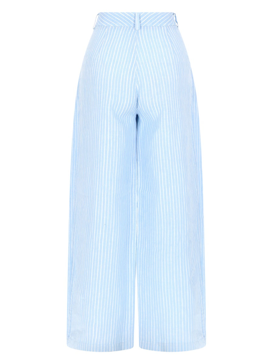 120% Lino Pantaloni - Azure | 1fc9b7235d847baaaeb92e3fec9331f6071e9206
