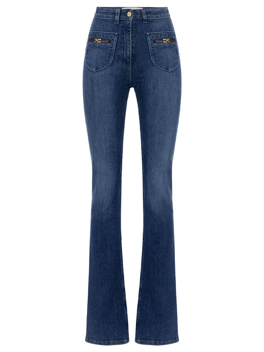 Jeans Bootcut Con Logo Gioiello