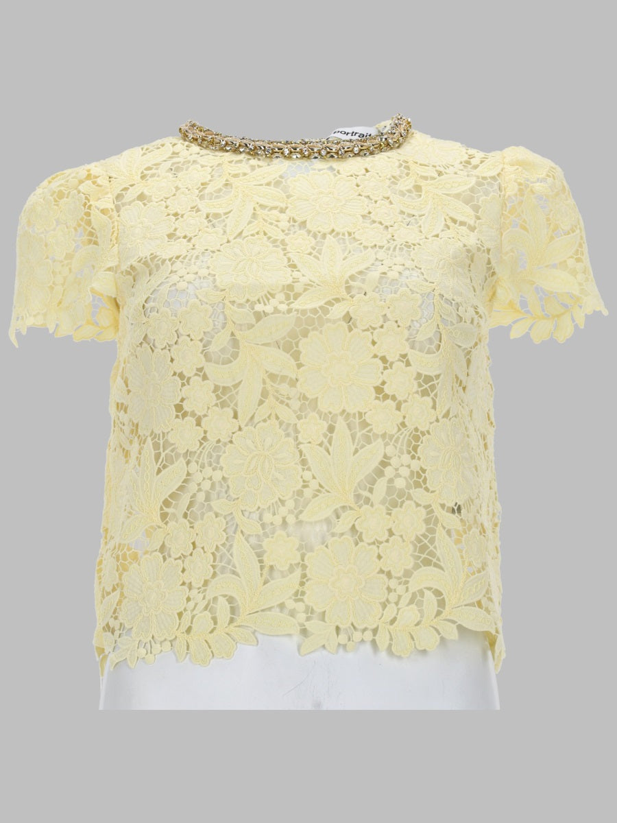 Self-Portrait Top - Yellow | 4513288f16d7aed6d27f4f0f71e2f24154e42042