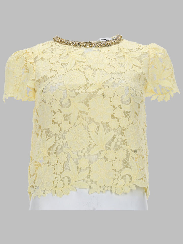 Self-Portrait Top - Yellow | 4513288f16d7aed6d27f4f0f71e2f24154e42042