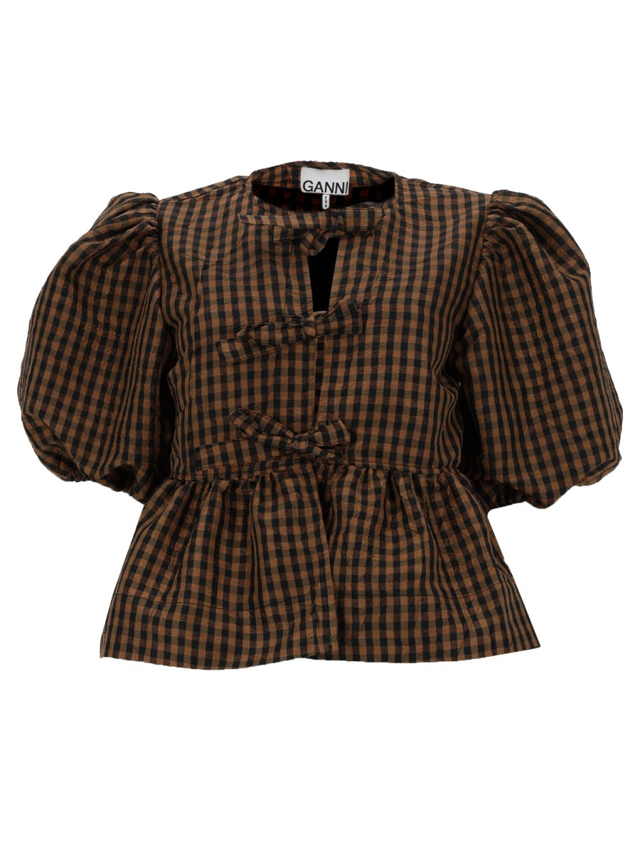 Ganni Top - Brown | e31cfe2bdb1dec18124e318dcbbcabf7884b6e57