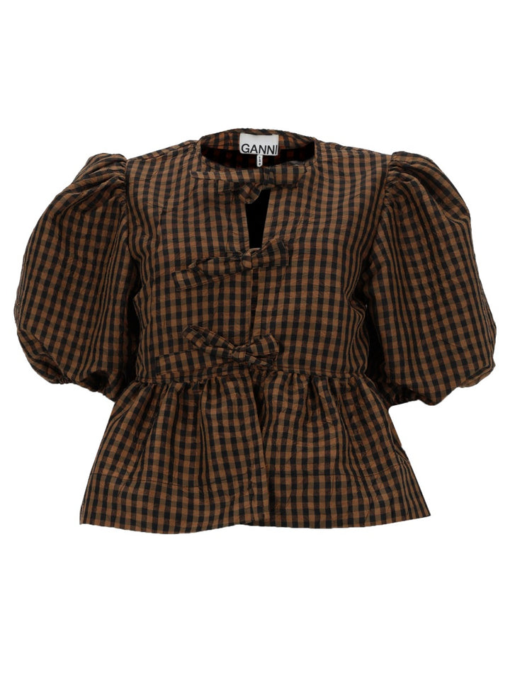 Ganni Top - Brown | e31cfe2bdb1dec18124e318dcbbcabf7884b6e57