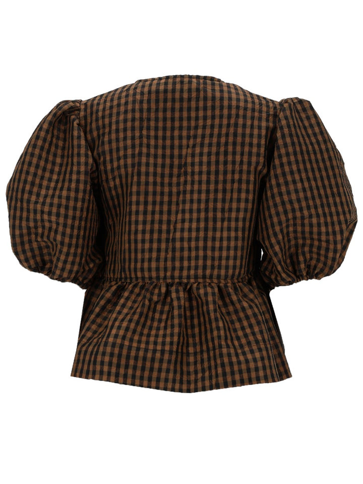 Ganni Top - Brown | 0e931809b3875d0ca702a320db3d1e42316b480e