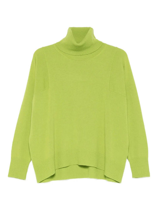 Maglione A Collo Alto Oversize In Lana