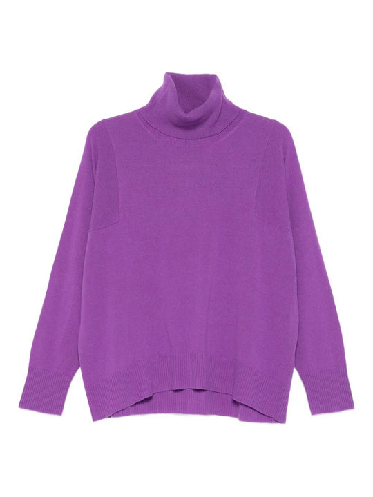 Maglione A Collo Alto Oversize In Lana