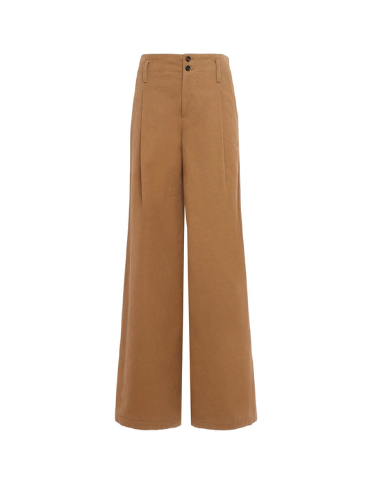 Wide Leg Canvas Trousers