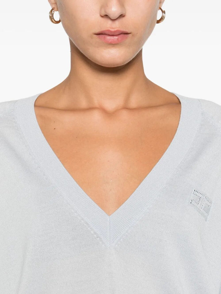 Elisabetta Franchi V neck - Blu | 027fb8b96b429a873f2d7c6e1d50b15a4f33a234