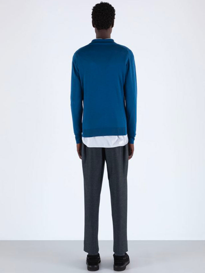 John Smedley Polo neck - Blu | 532456c46959fdce3d7a37bc865aad27647808b5