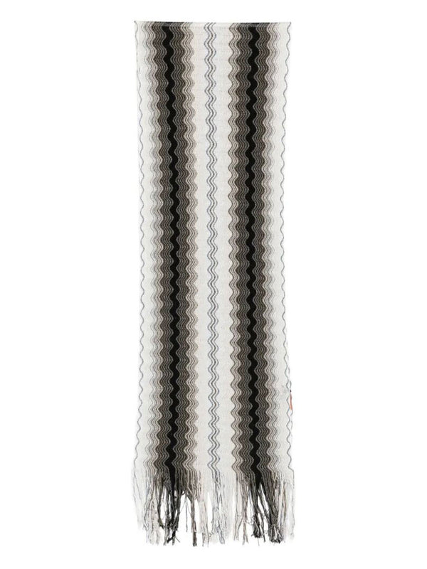 Sciarpa Zig-Zag In Misto Viscosa Con Frange