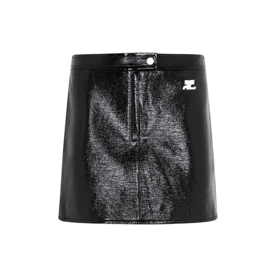 Black Vinyl Mini Skirt