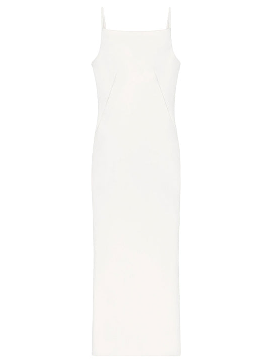 Abito Lungo Con Spacco In CrÊPe Cady