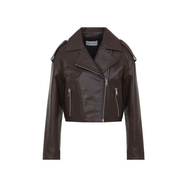 Chia Brown Lamb Leather Jacket