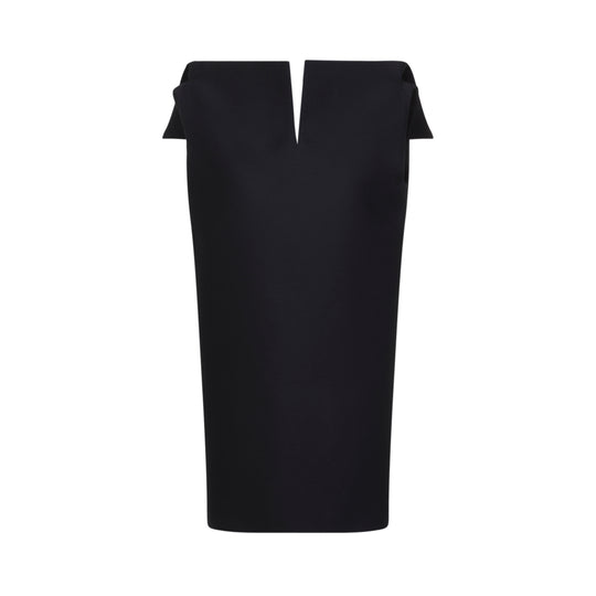 Black Wool Vareuse Dress