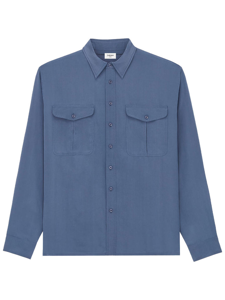 Saint Laurent Paris Plain - Blu | 781dd57fd369b44701d02b8b89a6baf1c2456f55