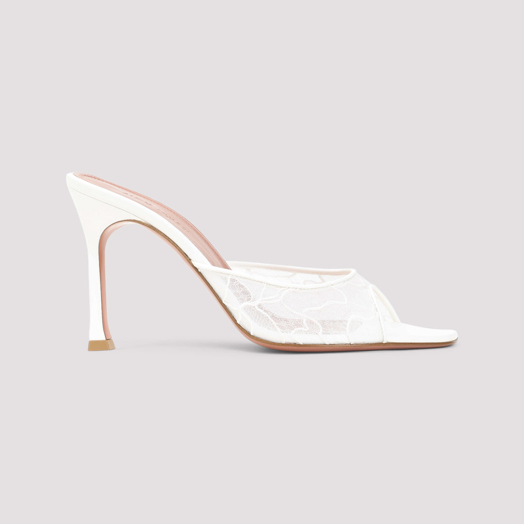 Amina Muaddi Mules - Bianco | dd0bc57c021677bbbc687f68be67afb9a6ac047f