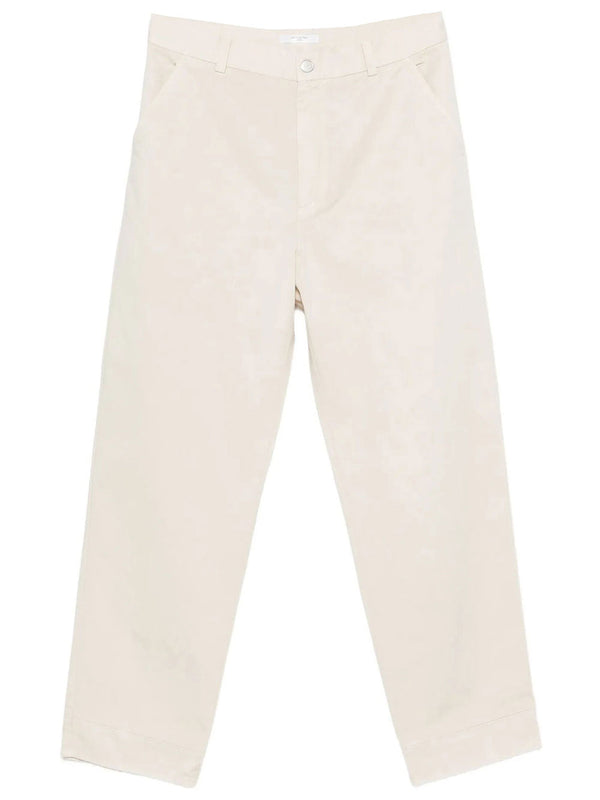Pantaloni Fadi Con Gamba Dritta In Cotone E Lino