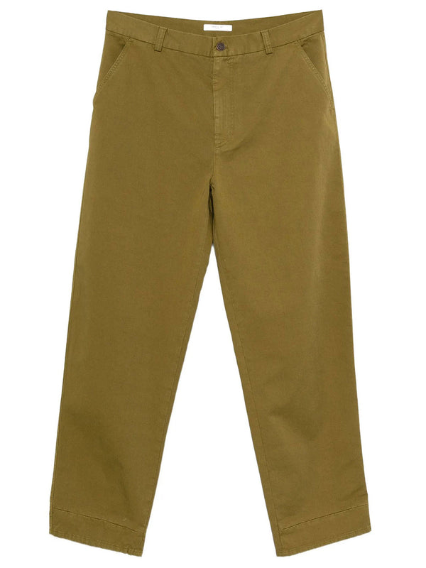 Pantaloni Fadi Con Gamba Dritta In Cotone E Lino