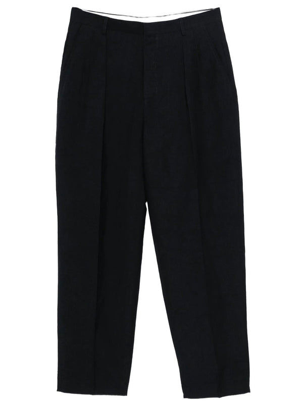 Pantaloni Lucio Con Pieghe In Misto Lino