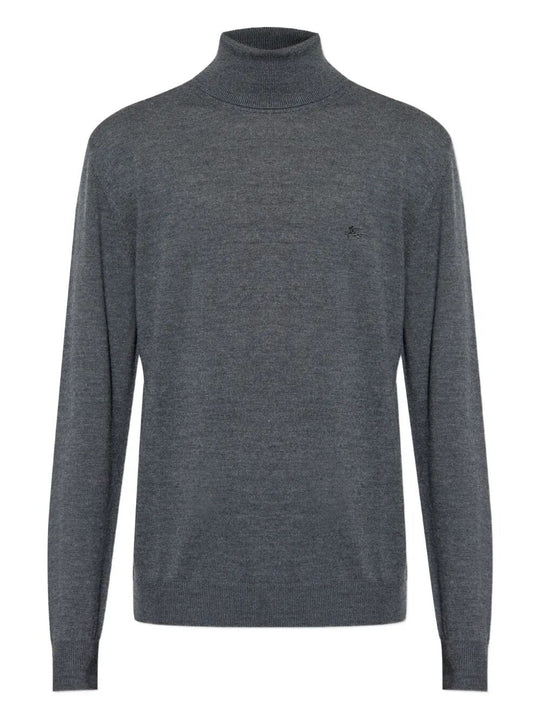 Dolcevita In Lana Con Ricamo Logo